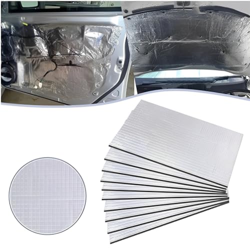 STHIRA® 10Pcs Noise Dampening Mats, 5mm Thicken Foil Foam Soundproof Foam Self-adhesive Backing Vibration Dampener STHIRA® 10Pcs Noise Dampening Mats, 5mm Thicken Foil Foam Soundproof Foam Self-adhesive Backing Vibration Dampener